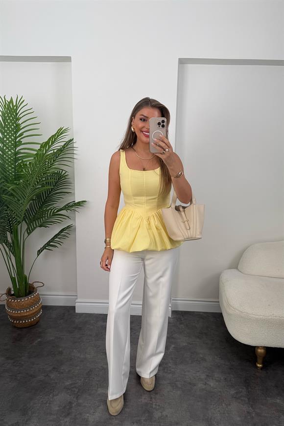 Pinterest Model Balon Etek Tasarım Bluz Sarı