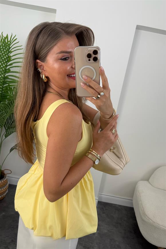 Pinterest Model Balon Etek Tasarım Bluz Sarı