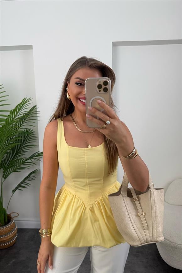 Pinterest Model Balon Etek Tasarım Bluz Sarı