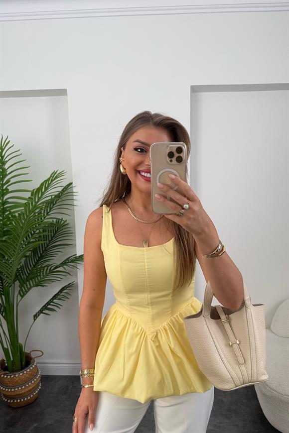 Pinterest Model Balon Etek Tasarım Bluz Sarı