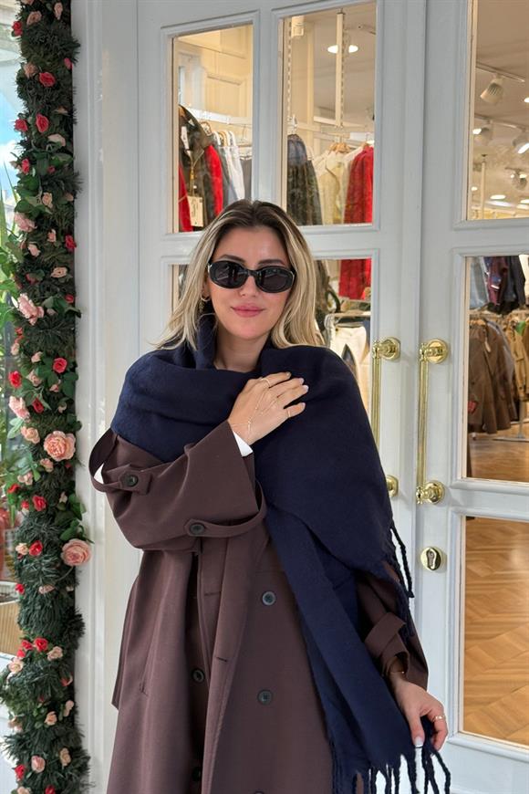 Pinterest Puffy Şal Atkı (lacivert)