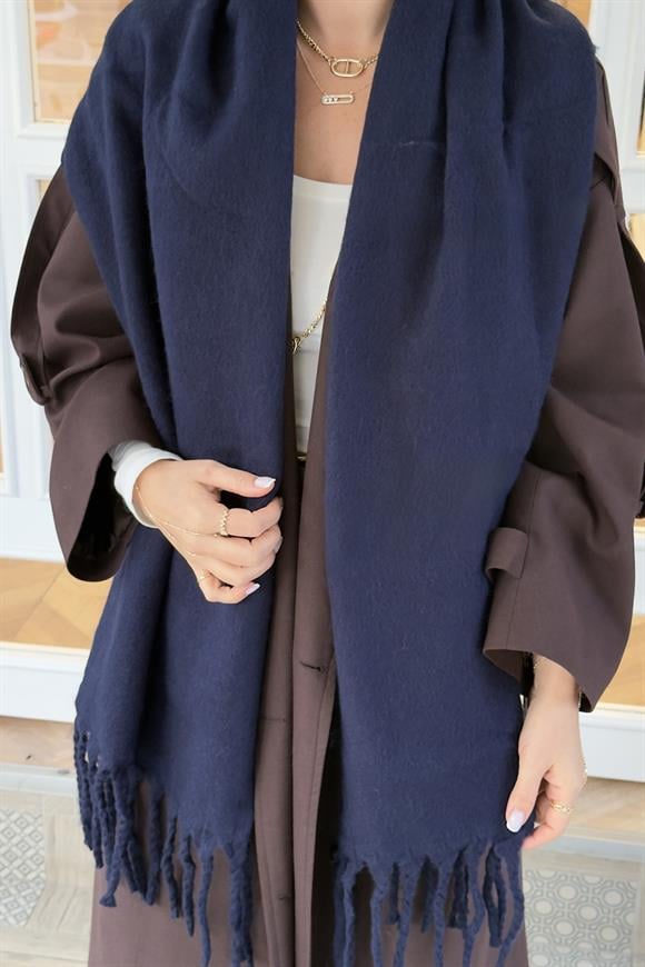 Pinterest Puffy Şal Atkı (lacivert)