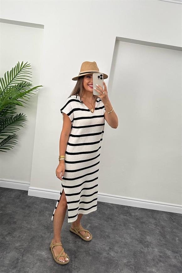 Polo Yaka Marin Merserize Elbise 