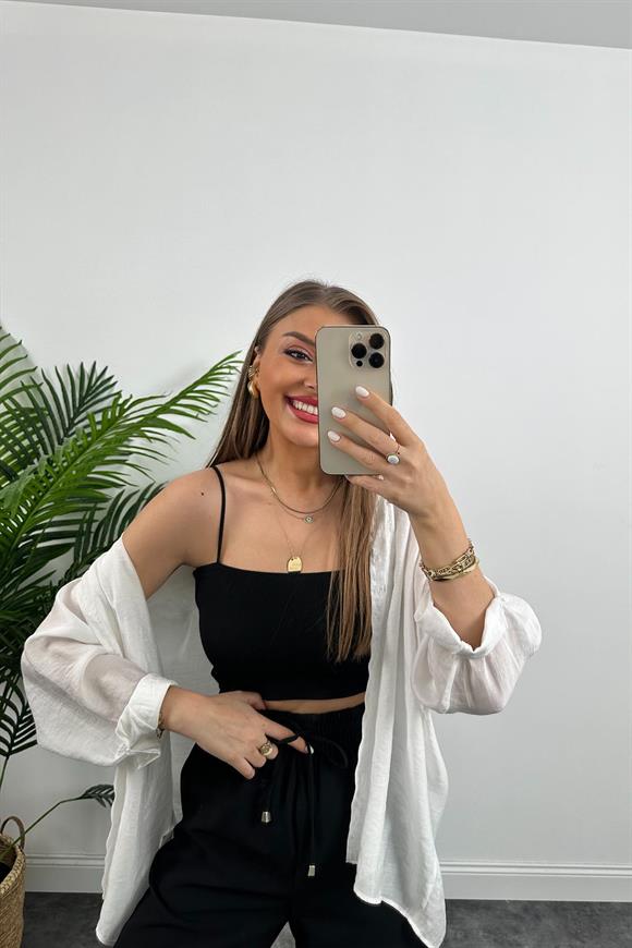 Premium Kalite Kalın Double Atlas Kumaş Arka Paçası Lastikli Jogger Siyah