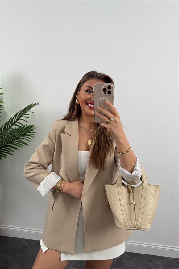 Premium Kalite Marin Astarlı Double Kumaş Blazer Ceket Taş 