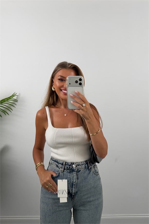 Premium Kalite Paçası Kesik Toparlayıcı Boyfit Jean Vintage Mavi 1018   