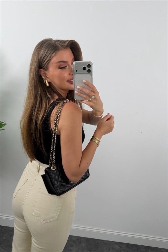 Premium Kalite Paçası Kesik Toparlayıcı Boyfit Jean Taş 