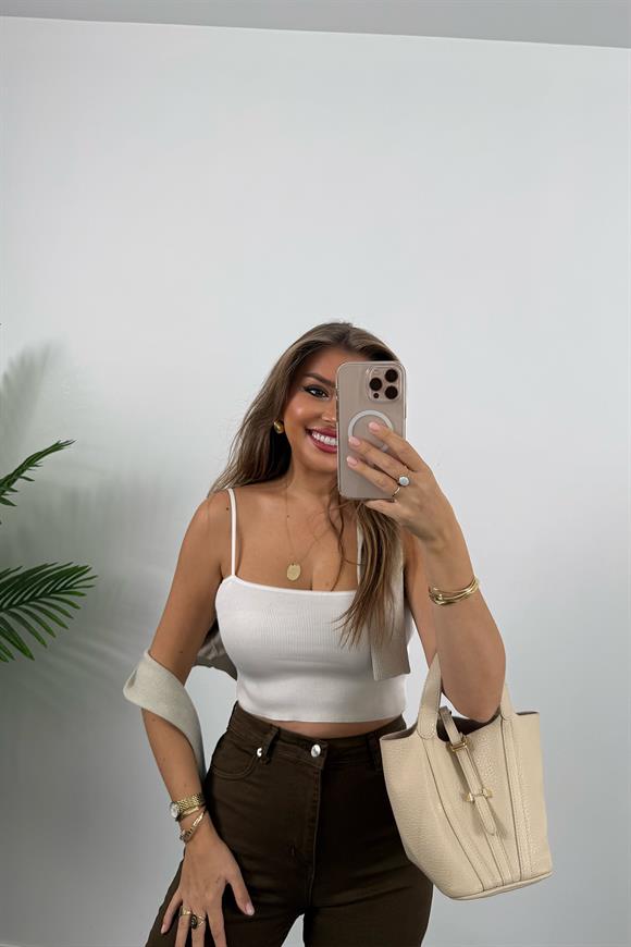 Premium Kalite Paçası Kesik Toparlayıcı Boyfit Jean Acı Kahve