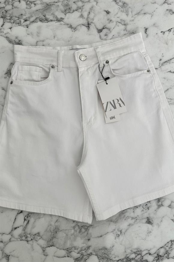 Premium Kalite Şehir Boy Boyfit Jean Şort  Beyaz