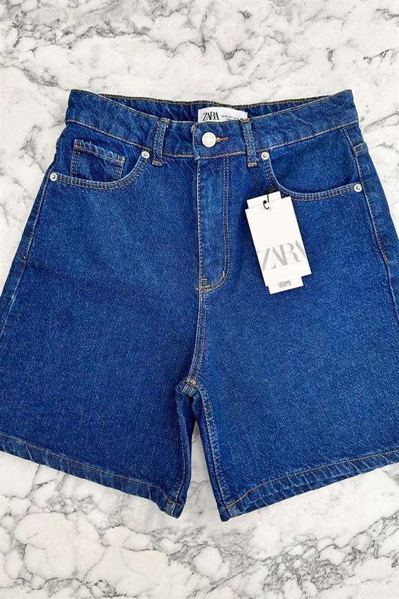 Premium Kalite Şehir Boy Boyfit Jean Şort  Lacivert