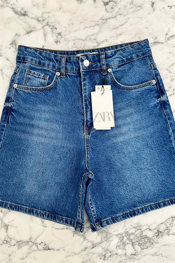 Premium Kalite Şehir Boy Boyfit Jean Şort  Klasik Mavi