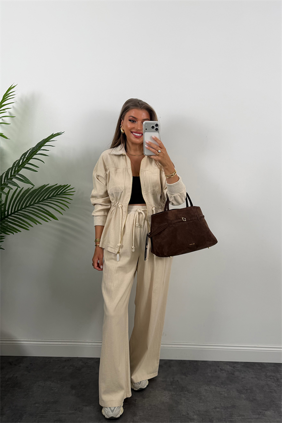 Premium Seri %100 Organik Kumaş Gabardin Ceket Pantolon Takım