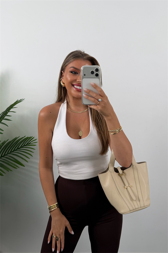 Premium Seri Çelik Kumaş İspanyol Tayt Pantolon Acı Kahve