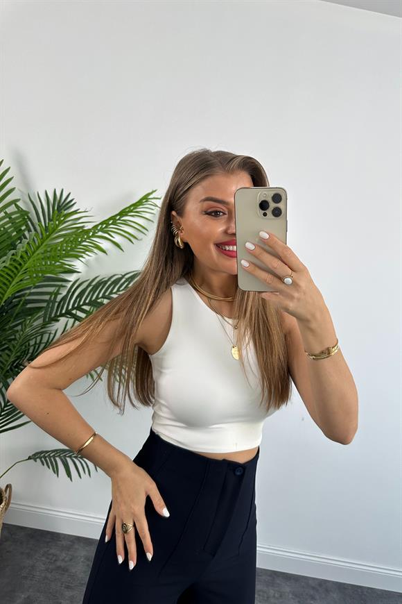 Premium Seri Double Atlas Kumaş Paçası Yırtmaçlı Beli Pensli Pantolon Lacivert