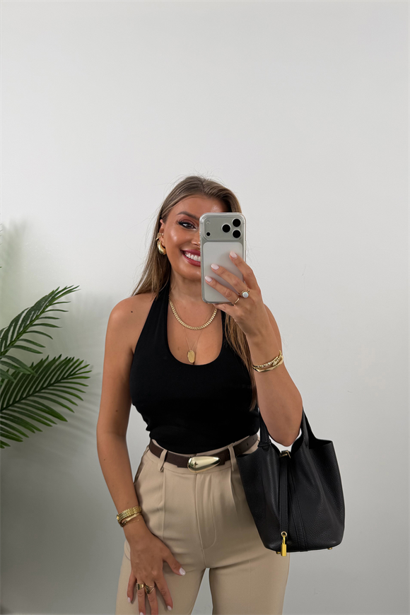 Premium Seri Double Kumaş Damla Kemerli Havuç Pantolon Koyu Taş