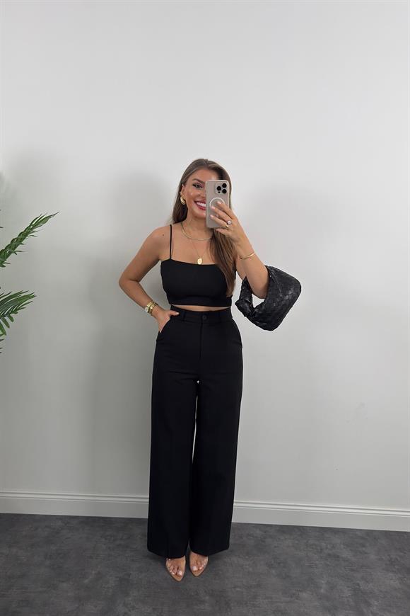 Premium Seri Double Kumaş Serenad Palazzo Siyah 