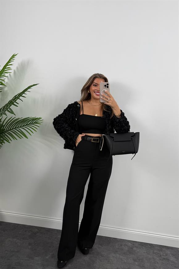 Premium Seri Double Kumaş Serenad Palazzo Siyah 