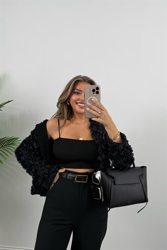 Premium Seri Double Kumaş Serenad Palazzo Siyah 