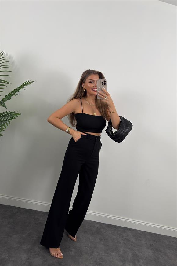 Premium Seri Double Kumaş Serenad Palazzo Siyah 