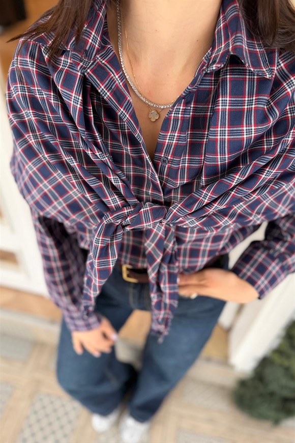 Premium Seri Ekoseli Şallı Tasarım Gömlek