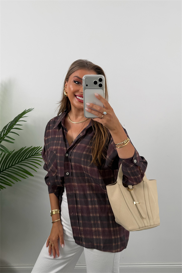 Premium Seri Ekoseli Tensel Gömlek