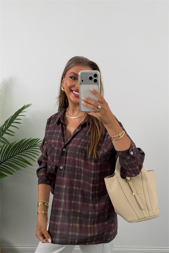 Premium Seri Ekoseli Tensel Gömlek