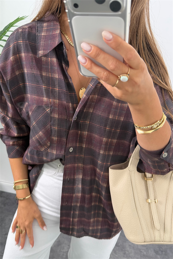 Premium Seri Ekoseli Tensel Gömlek