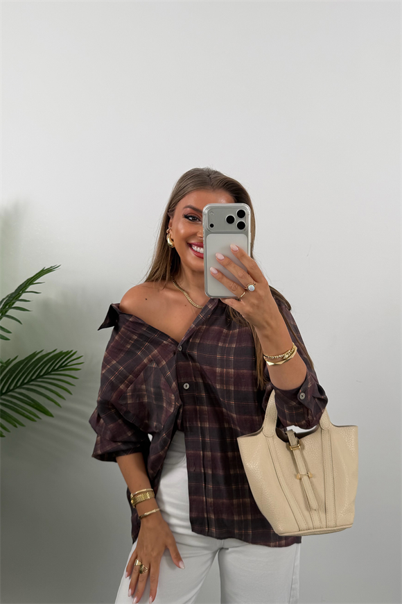 Premium Seri Ekoseli Tensel Gömlek