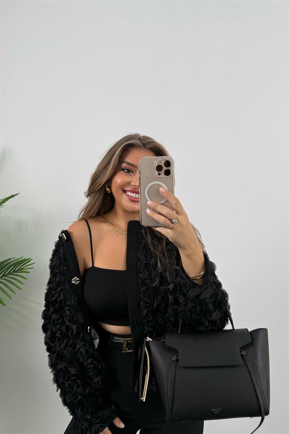 Premium Seri Gül Aplikeli Tasarım Ceket