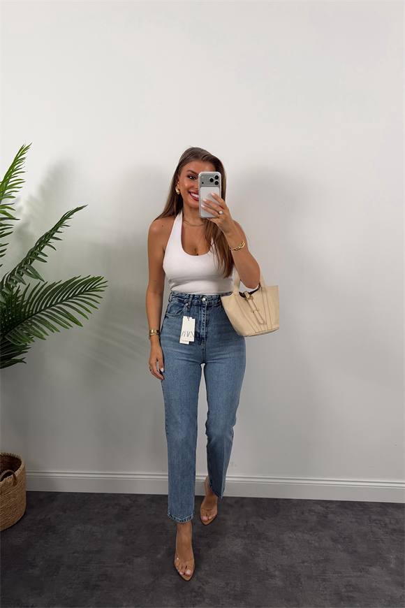 Premium Seri Kalem Paça Ütülü BF Jean 1004 Klasik Mavi