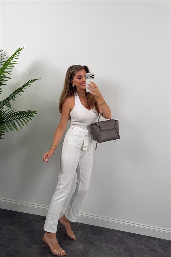 Premium Seri Kalem Paça Ütülü BF Jean Beyaz