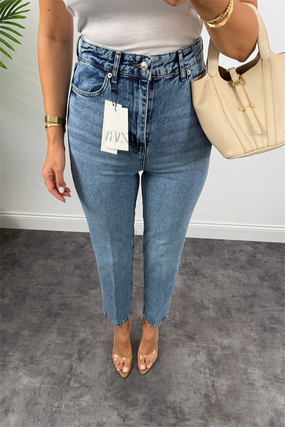 Premium Seri Kalem Paça Ütülü BF Jean 1004 Klasik Mavi