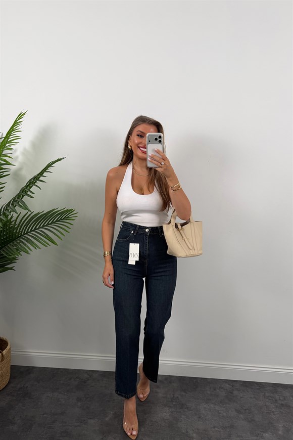 Premium Seri Kalem Paça Ütülü BF Jean 1014 Tintli Dark Blue 