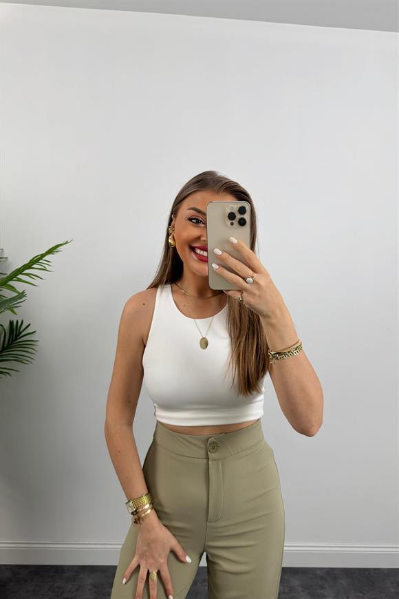 Premium Seri Kalın Kumaş Double Atlas Palazzo Haki 