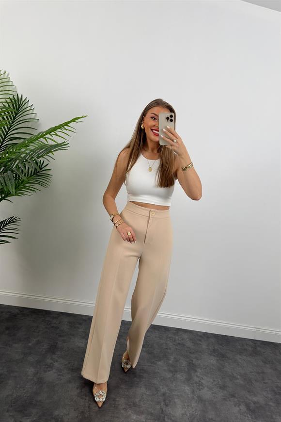 Premium Seri Kalın Kumaş Double Atlas Palazzo Taş 