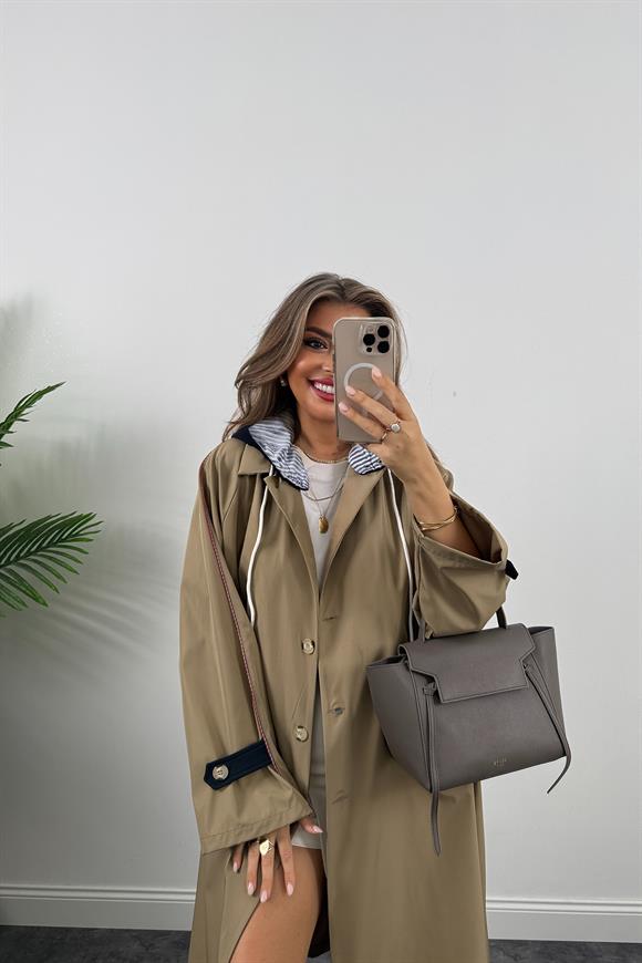 Premium Seri Kapüşonlu Tasarım London Trençkot