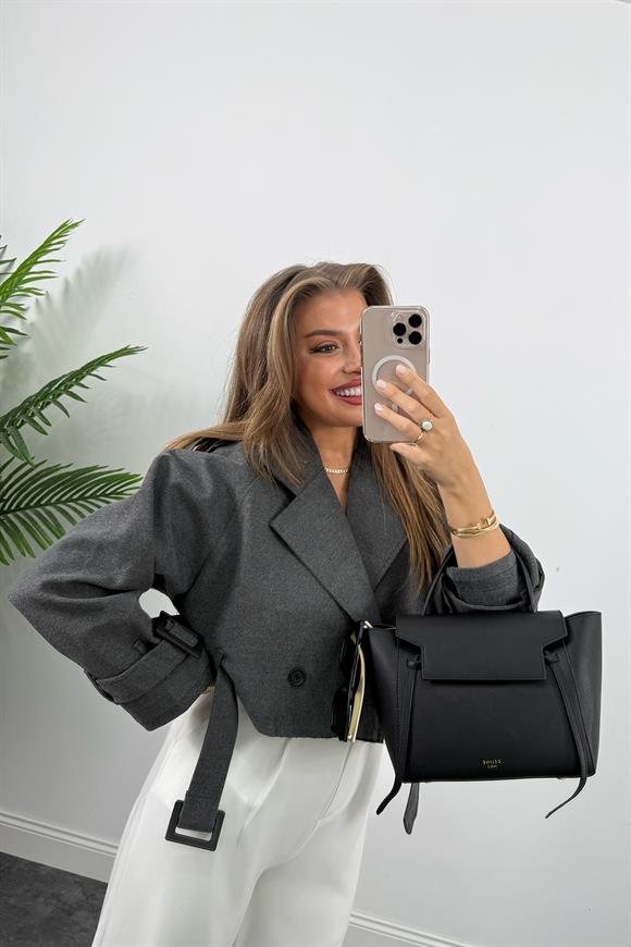 Premium Seri Kaşe Biker Ceket Antrasit