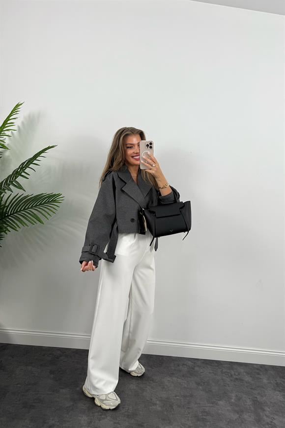 Premium Seri Kaşe Biker Ceket Antrasit