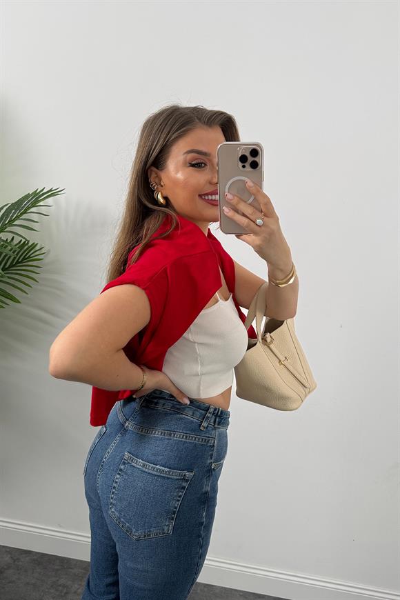 Premium Seri Kemerli Yırtmaçlı Yüksek Bel Cool Jean