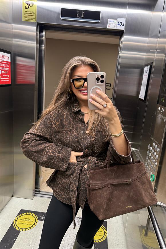 Premium Seri Leopar Jean Trençkot