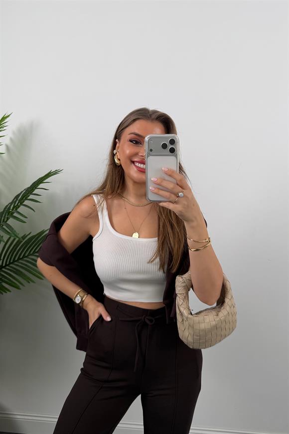 Premium Seri Likralı Çımalı Çelik Jogger Pantolon Acı Kahve