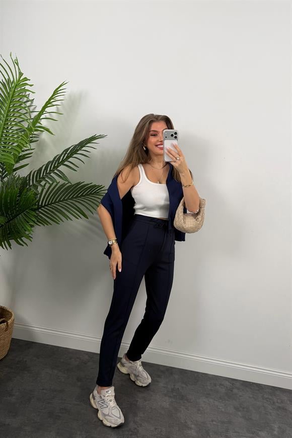 Premium Seri Likralı Çımalı Çelik Jogger Pantolon Lacivert