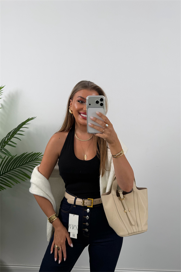 Premium Seri Likralı Düğmeli İspanyol Jean Lacivert