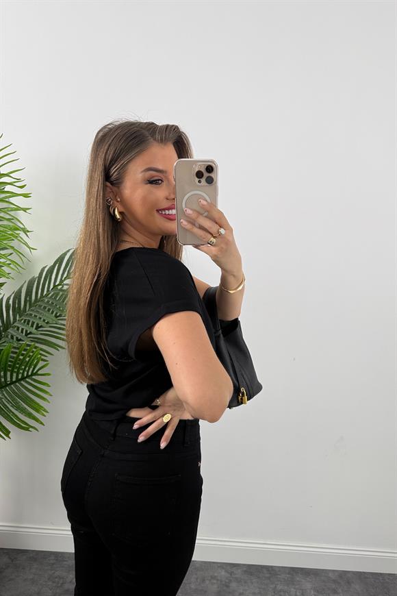 Premium Seri Likralı İspanyol Paça Jean Siyah