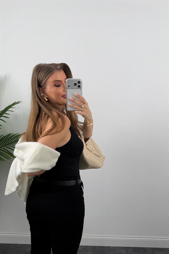 Premium Seri Likralı Süper Black İspanyol Jean Siyah