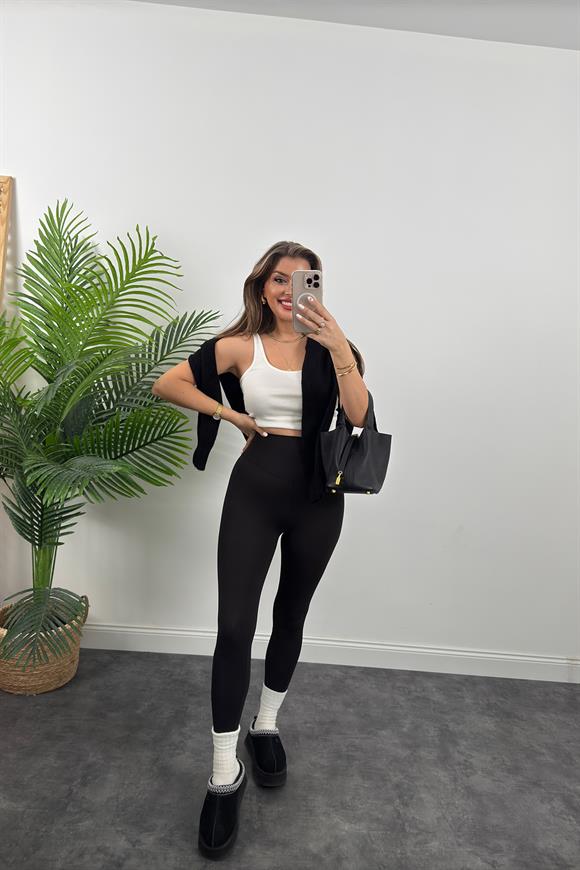 Premium Seri Modal Kumaş Lüx Basic Tayt Siyah