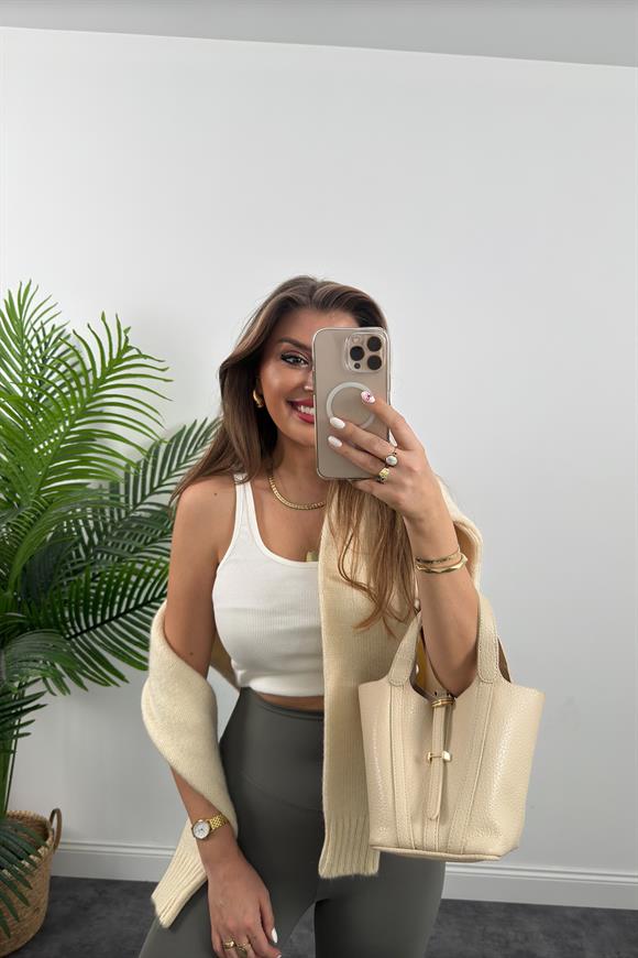 Premium Seri Modal Kumaş Lüx Basic Tayt Haki