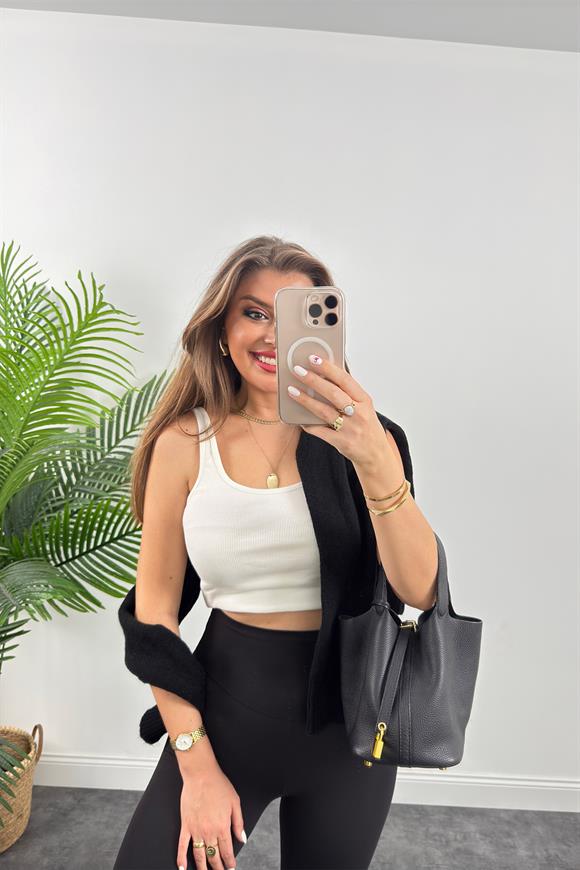 Premium Seri Modal Kumaş Lüx Basic Tayt Siyah