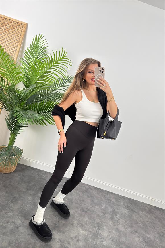 Premium Seri Modal Kumaş Lüx Basic Tayt Siyah