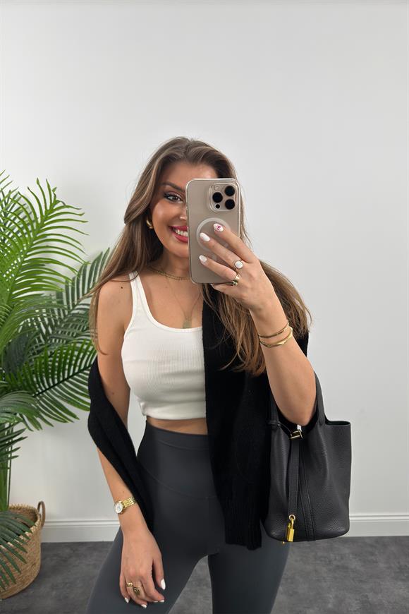 Premium Seri Modal Kumaş Lüx Basic Tayt Antrasit